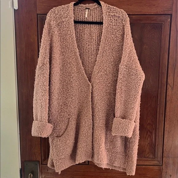 Free People Blush Slouch Cardigan Sweater Size Large - Picture 2 of 8